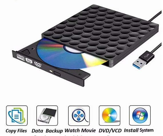 Unidad de DVD externa USB 3.0 quemador, reproductor de grabador óptico de CD  DVD RW lector de fila portátil para PC Mac OS Windows 10 7 8 XP Vista –  VastaGo