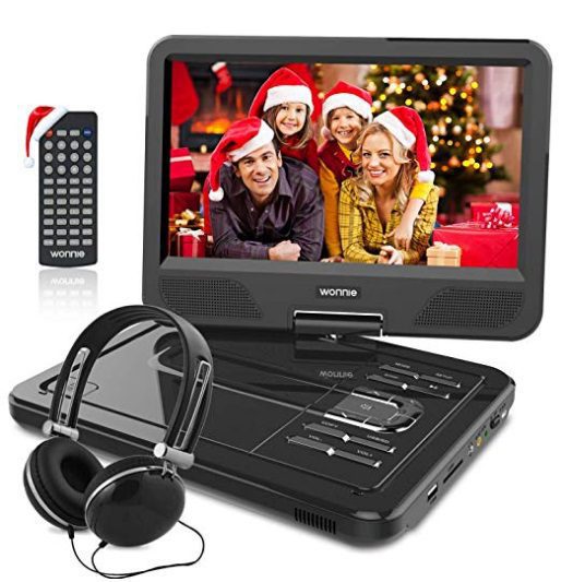 emparedado Saltar Avanzado Reproductor de DVD portátil para niños con 4 horas de batería recargable,  USB/Ranura SD y auriculares estéreo (negro), 10.5 inch – VastaGo