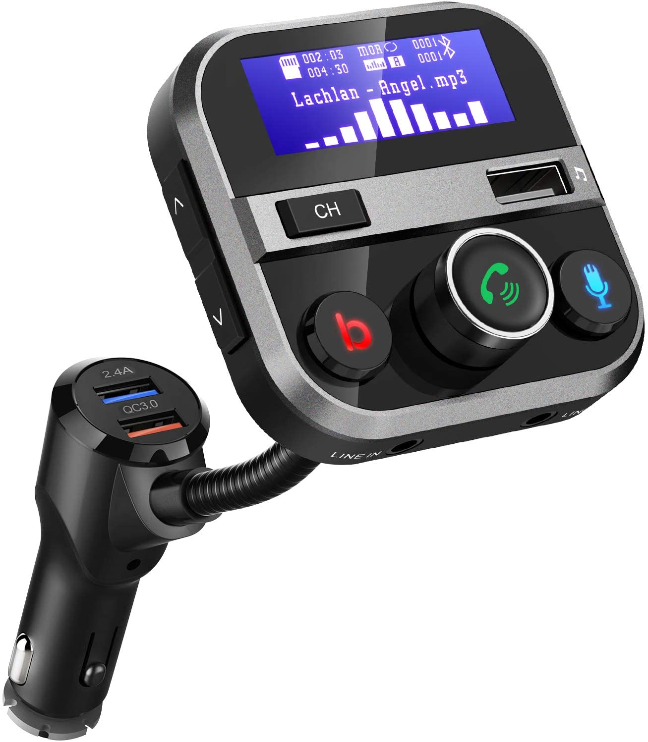 Coche Bluetooth Mp3 Inalambrico Autos kit para Adaptador de Radio  Transmisor FM