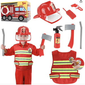 Super Z Outlet Paquete de 12 suministros de fiesta de casco de bombero para  niños, accesorios de disfraz para niños