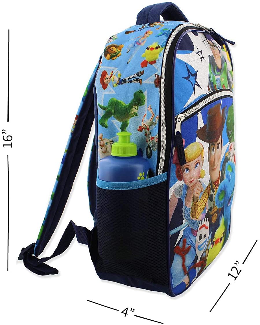 Disney Juego de mochila de 4 piezas para niñas y preescolares, bolsa  escolar de 16 pulgadas con bolsillo frontal con cremallera, Azul Lilo,  Mochila