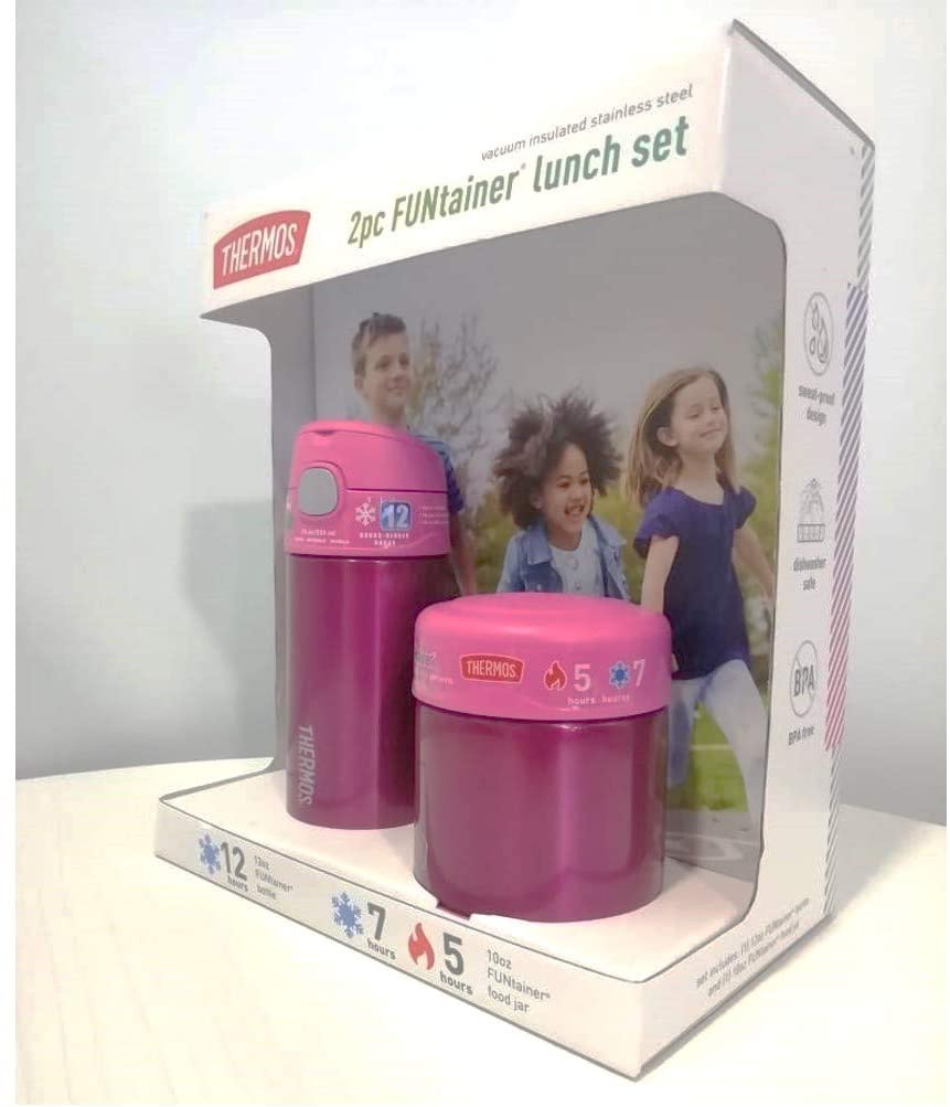 Thermo para alimentos con botella y thermo de comida para niños sin BPA, 2  PC (Azul, Rosa, 2 unidades) – VastaGo