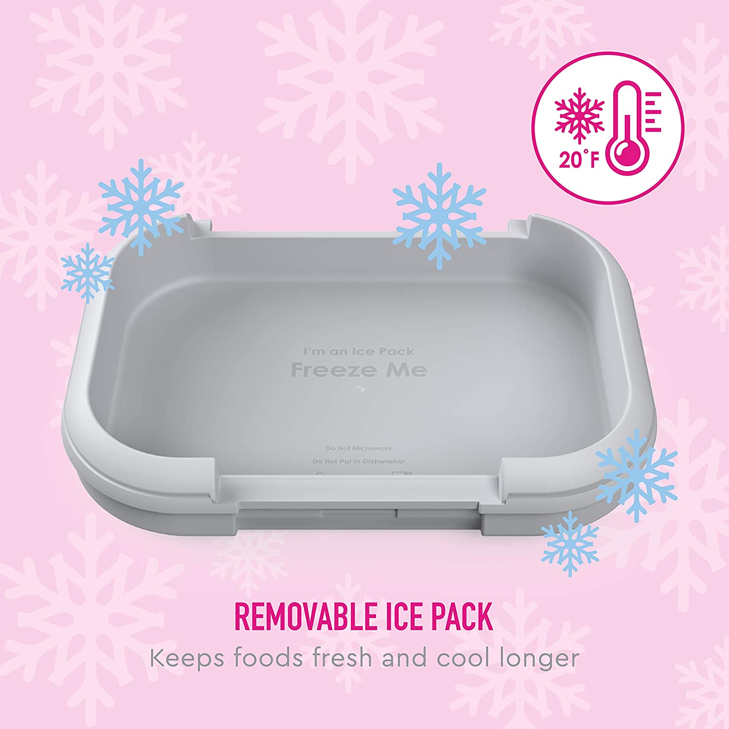 Lonchera Bentgo Kids Chill ; solución para el almuerzo con 4 compartimentos  y paquete de hielo extraíble para comidas y aperitivos para llevar, a