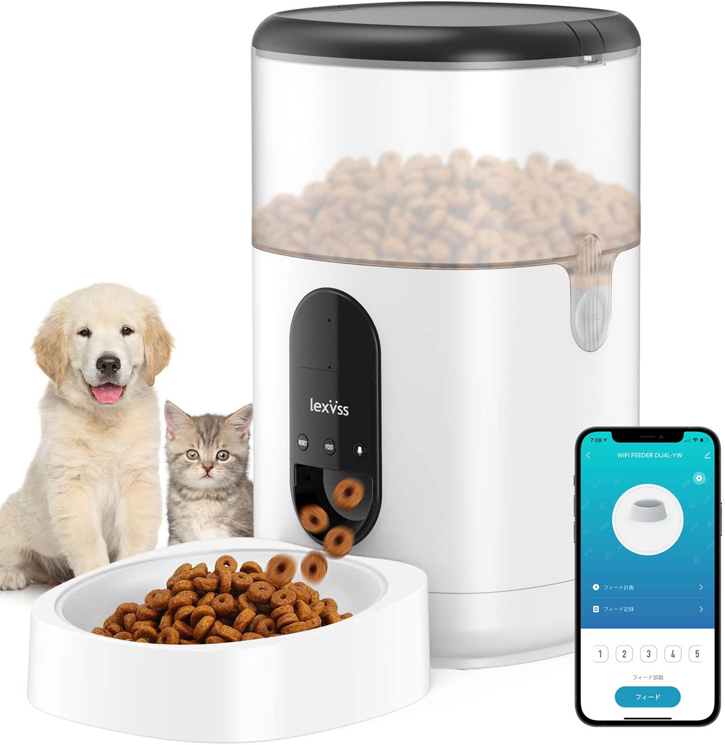  Kacoomi Alimentador automático para perros y gatos