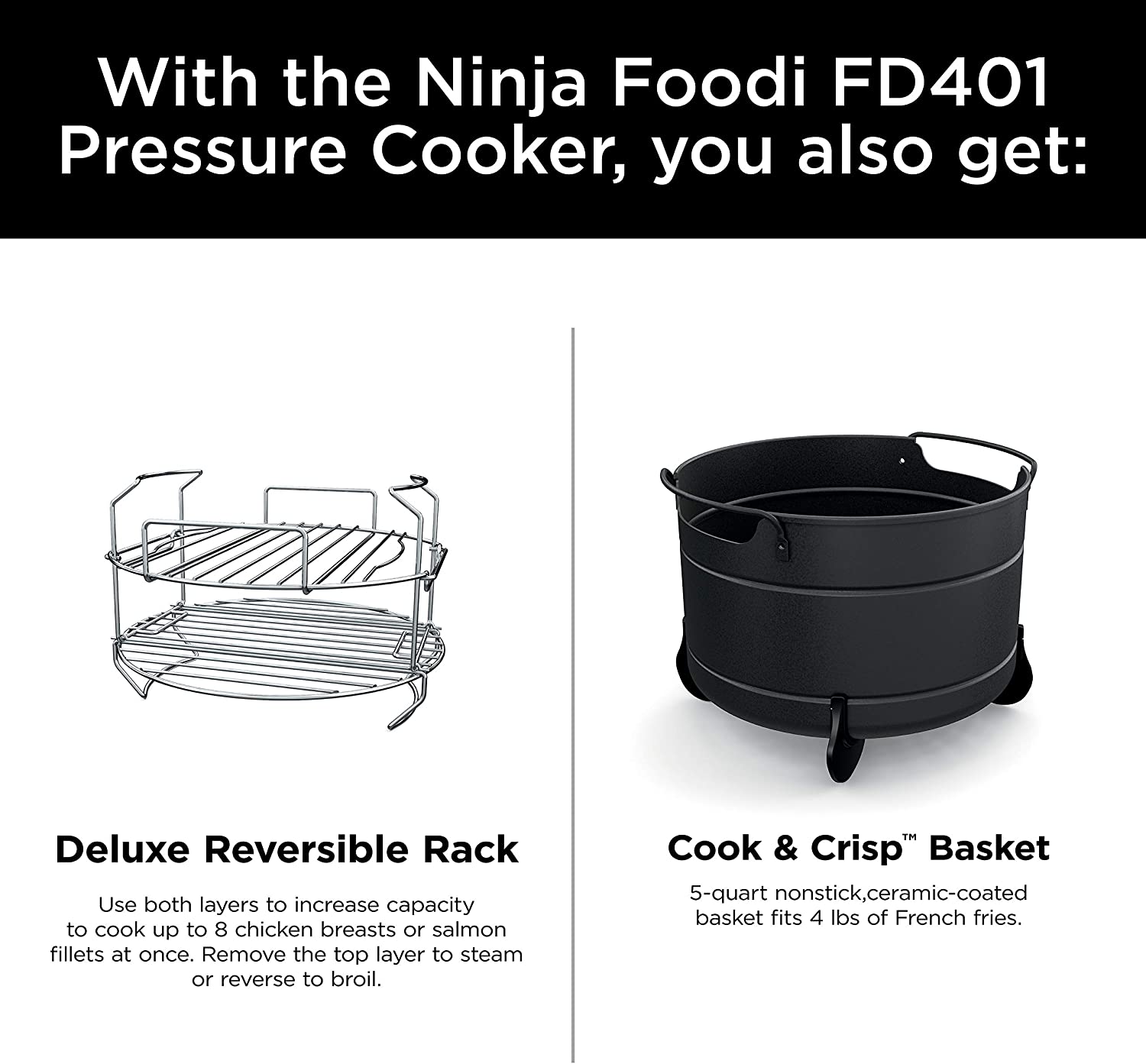 Ninja Foodi - Olla Deluxe de acero inoxidable 8 en 1, olla a