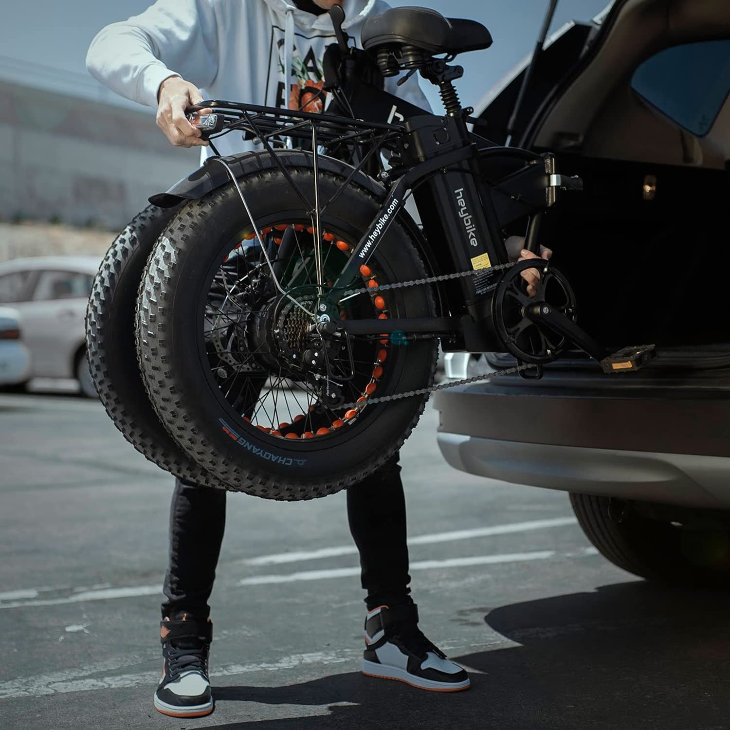 Heybike Ranger Bicicleta eléctrica para adultos, 500 W, plegable, con  batería extraíble de 48 V y 15 Ah, Hey 20 pulgadas x 4.0 con neumático  grueso