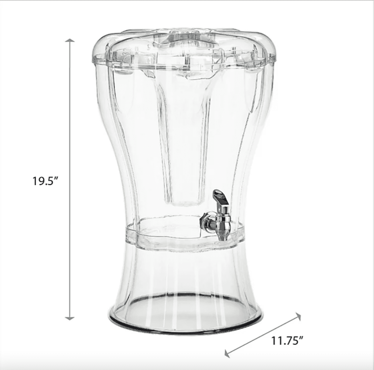 Buddeez 3.5 Gallon Beverage Dispenser - Clear Drink Dispenser, 3.5 Gallon  Plastic Beverage Dispenser comes with Stand, Spigot, Ice Cone, Large Punch
